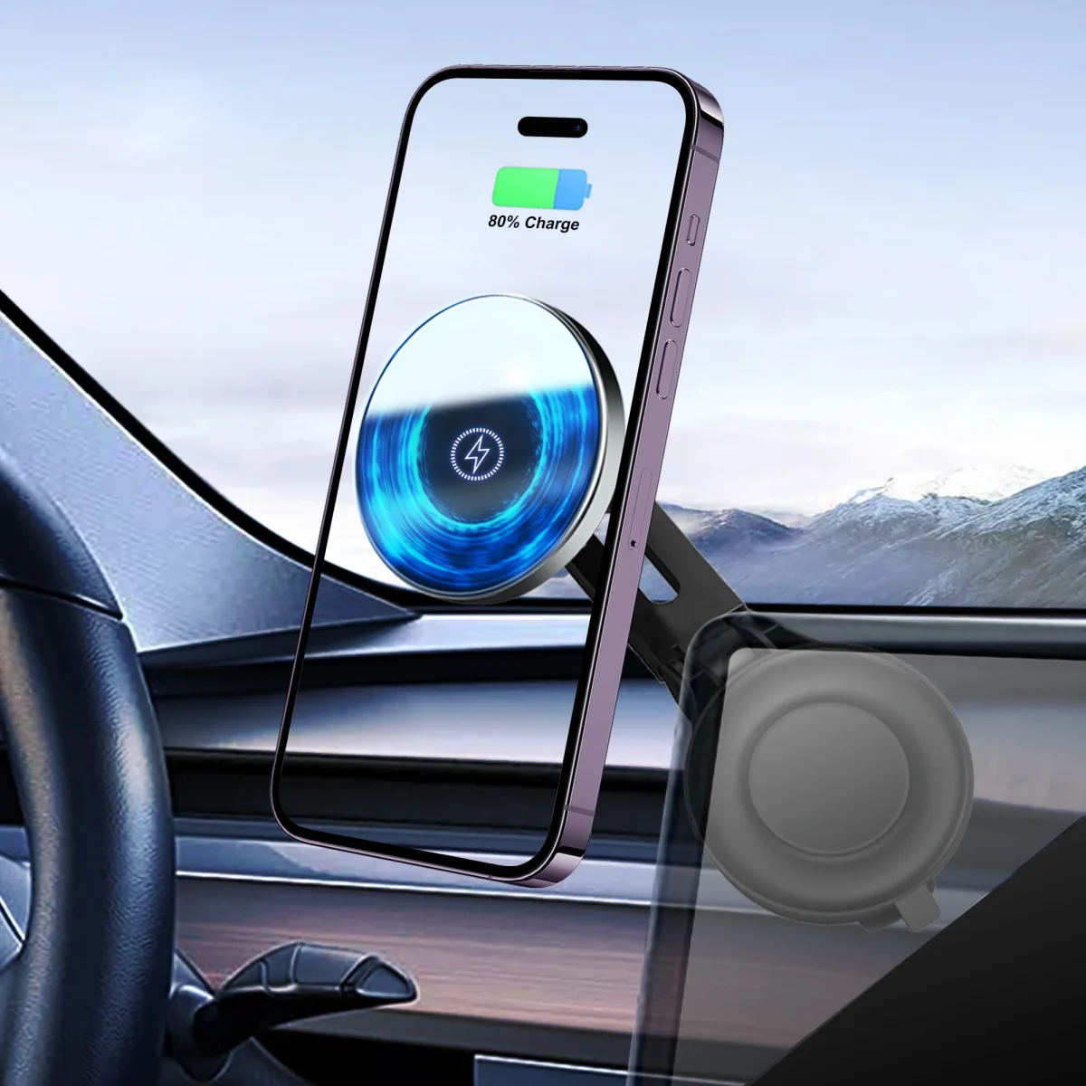 15w Magnetic Car Wireless Charger Mount Strong Magnet Fast Charging Car Phone Holder Magnetic Wireless Car Charger