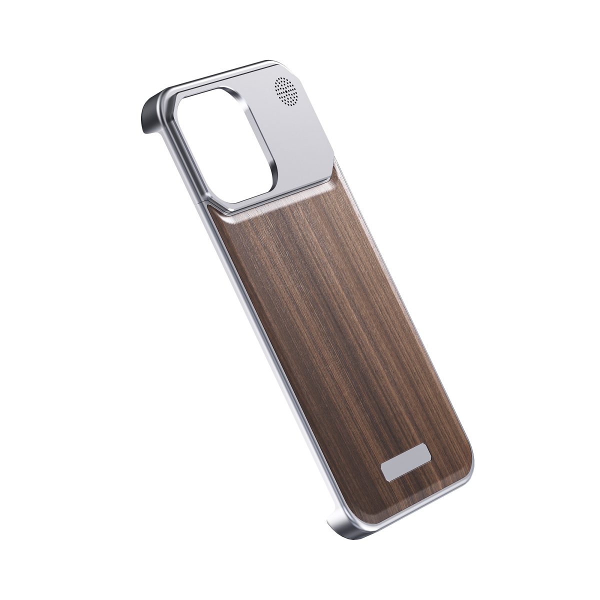 Boneruy M3 Wooden Color Phone Cover Case Shockproof Aluminum Fragrance Walnut Mobile Phone Case for iPhone 12 13 14 15 Pro Max