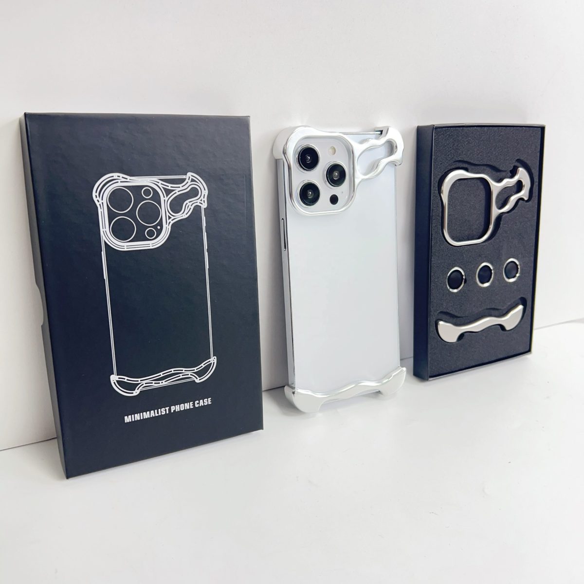 fashion design Aluminum Frame Bumper Phone Case Metal Corner Pad with Camera Lens Protector Cover For iPhone 15 Pro Max