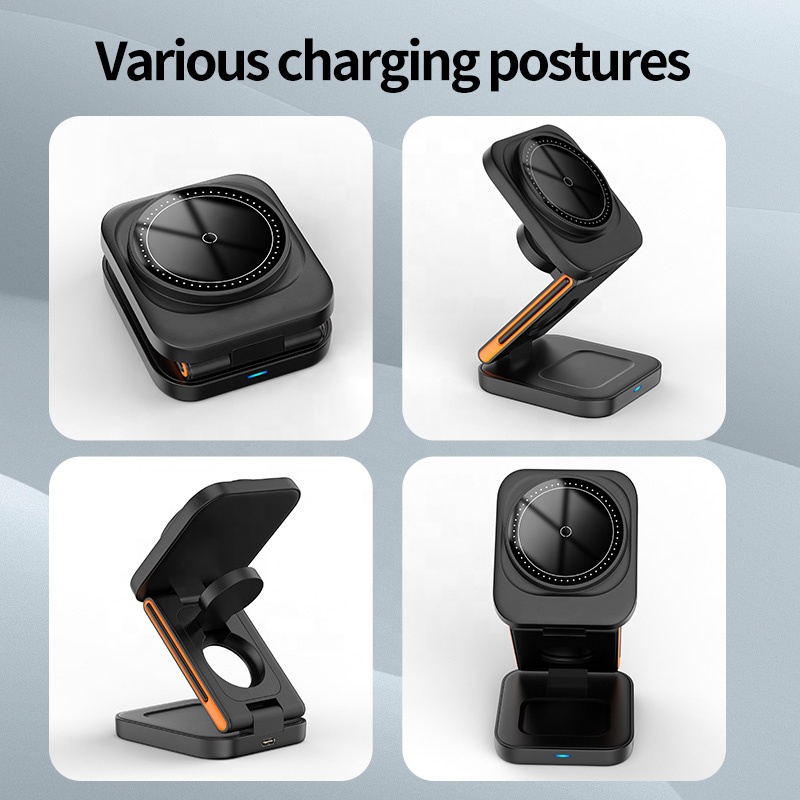 Fast delivery 15W Multifunctional charger 3 in 1 Foldable Wireless Charger Watch For Samsung Galaxy Watch Magnetic charger