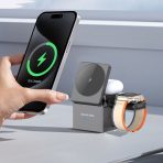 New 2024 Gadgets Wireless Charging Station 3 in 1 Wireless Charger Cube for Mobile Phone Smart Watch Earphone