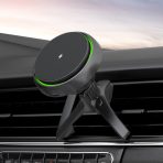 OEM Factory 15w Fast Magnetic Wireless Car Charger Mount with Cooling Fan