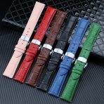 Quick Release Genuine Leather Watch Strap Parts Accessories with Butterfly Buckle Green Blue Purple Watch Band with Tool Box Set