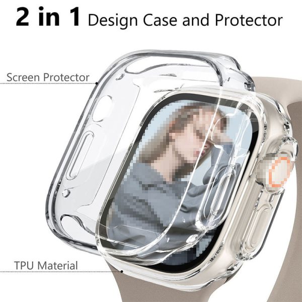 Transparent Clear TPU Bumper Cover Smart Watch Case For Apple Watch Series 8 Ultra 49mm Case