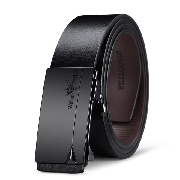 WILLIAMPOLO New Arrival Buckle Genuine Leather Belts Black Brown Men Custom Cow Oem Customized Belt Men