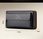 YUESKANGAROO Double Zipper Men Clutch Bag