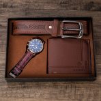 Men's Gift Set Exquisite Packaged Watch + Wallet +set Combination Set Foreign Trade Hot-money Creative Cotton PU Opp Bag Short