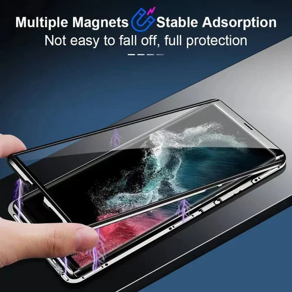 Aluminum Alloy Frame HD Screen Tempered Glass Acrylic Backpanel Shockproof Phone Cover For Samsung S21 S23 Fe S22 S24 Ultra S23