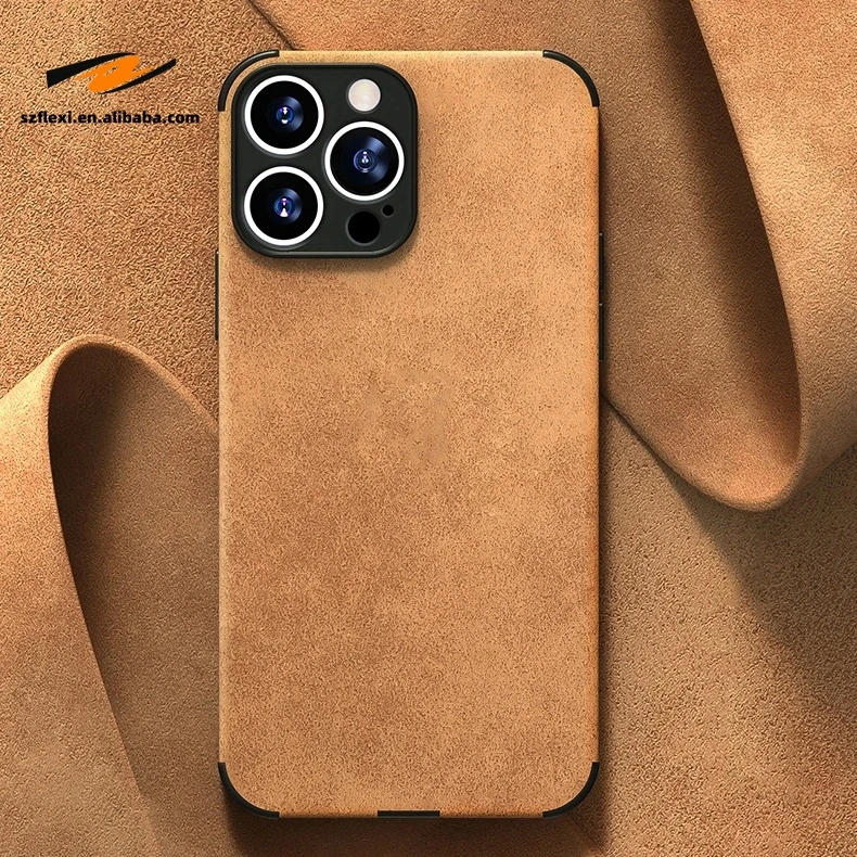 Luxury Lambskin Leather Phone Case For iPhone 15 14 13 12 11 Pro Max Mini X XS XR Retro Solid Color Soft Silicone Cover