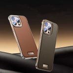 For iPhone 16 Pro Max Case Ultra thin PC Leather Frameless 12 13 14 15 16 Pro Phone Cover Metal Lens Protection Shockproof Cover