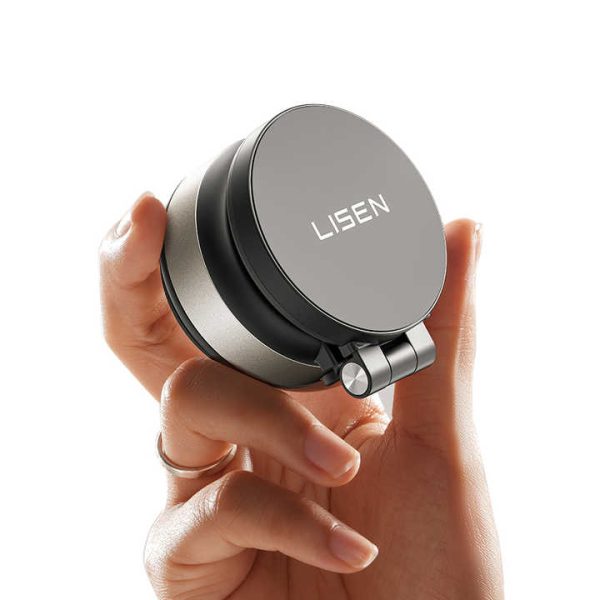 LISEN 2024 New Arrival Foldable Dashboard Magnetic Vacuum Suction Cup Phone Holder Car Mount for Car Office Outdoor