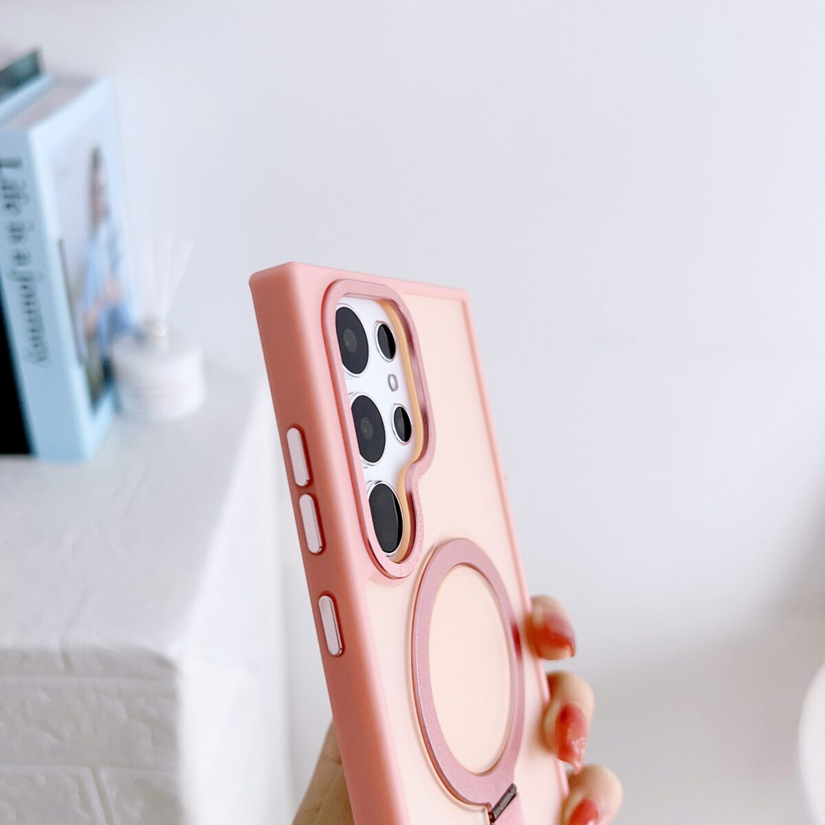 Hybrid TPU PC Shockproof Metal Holder Mobile Phone Back Cover case for samsung galaxy S23 S22 S21 ultra case