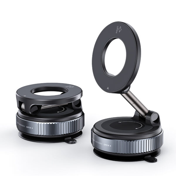 New Black Technology Vacuum Magnetic Suction Mobile Phone Holder Car Dashboard Suction Cup Magnetic Phone Holder for Cell Phones